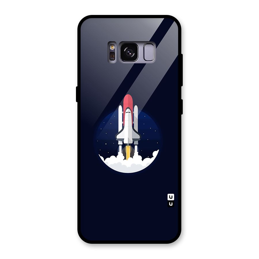 Space Rocket Minimal Glass Back Case for Galaxy S8
