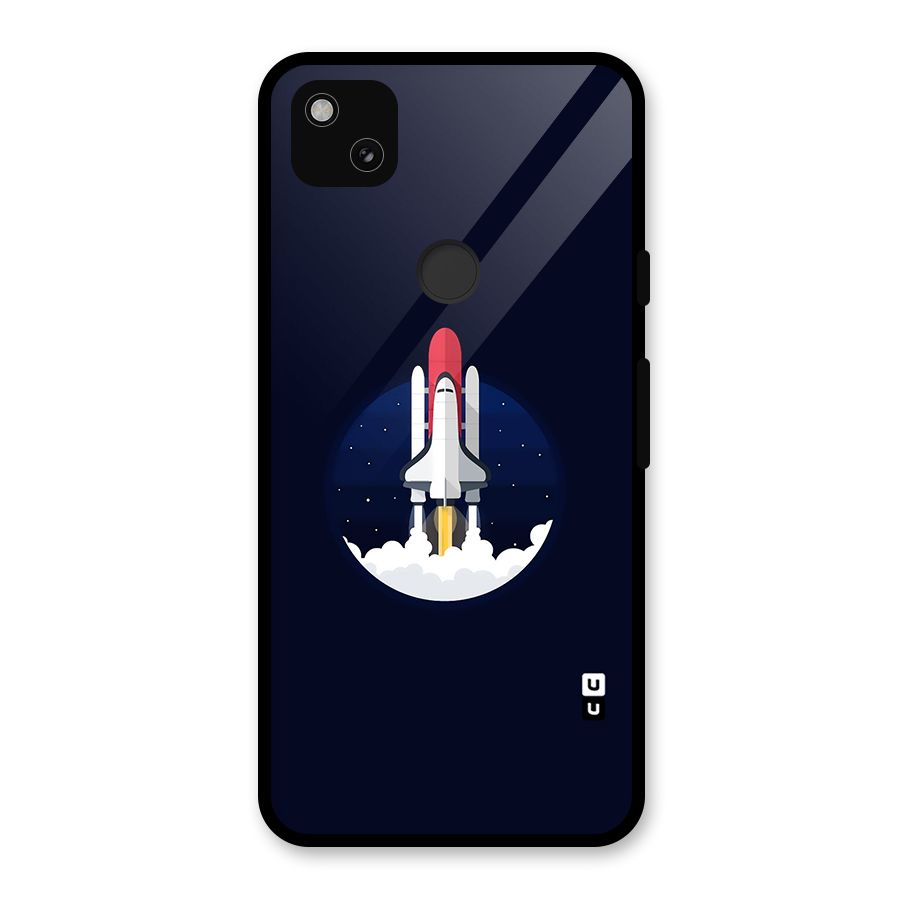 Space Rocket Minimal Glass Back Case for Google Pixel 4a