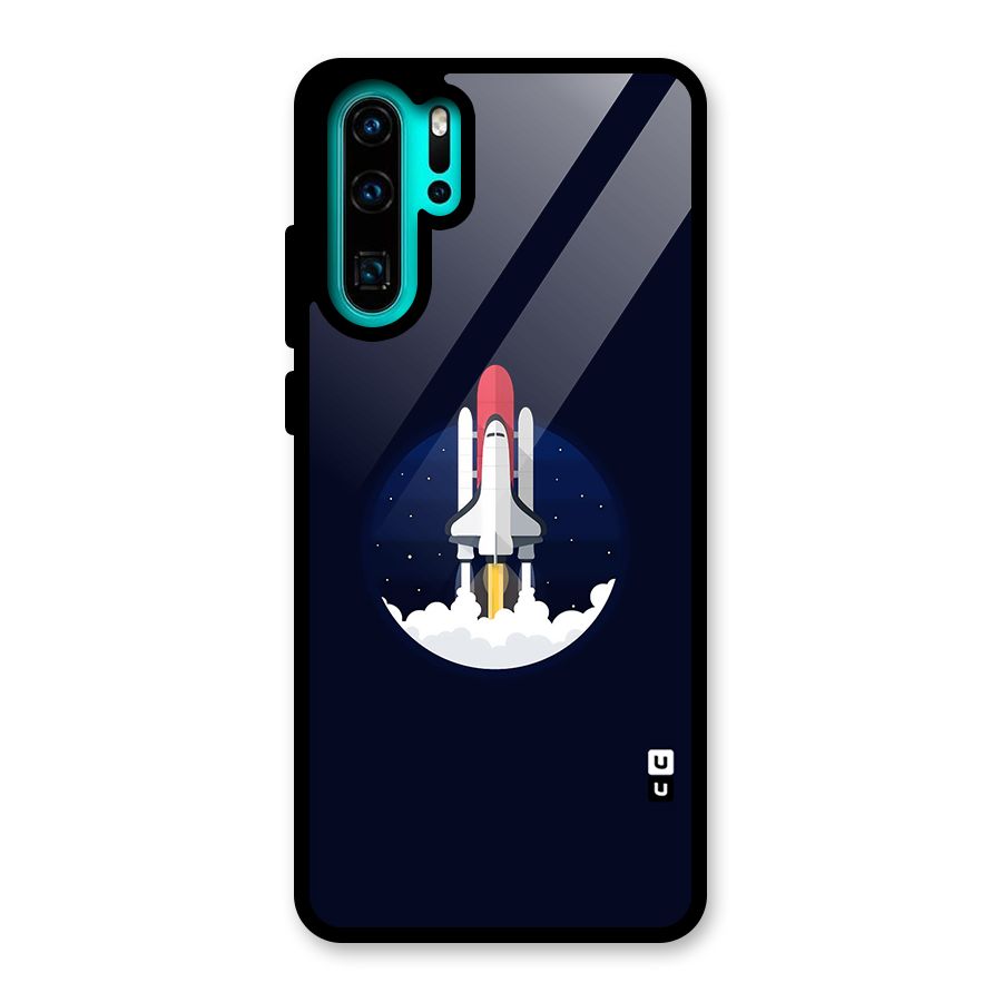 Space Rocket Minimal Glass Back Case for Huawei P30 Pro