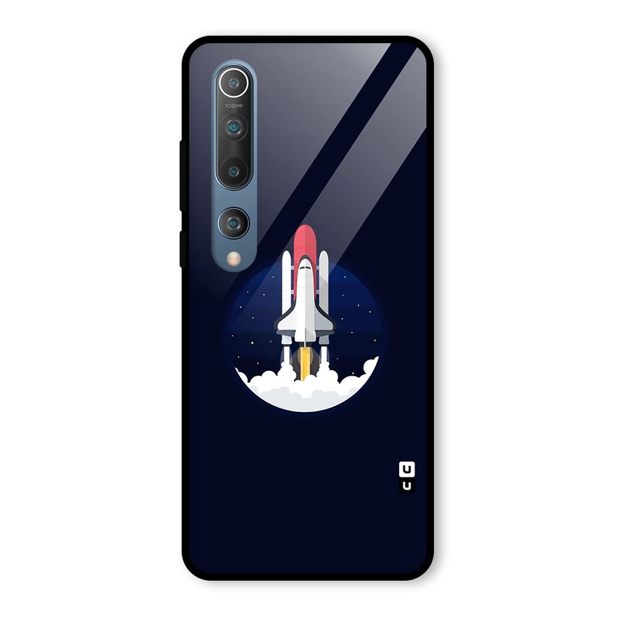 Space Rocket Minimal Glass Back Case for Mi 10