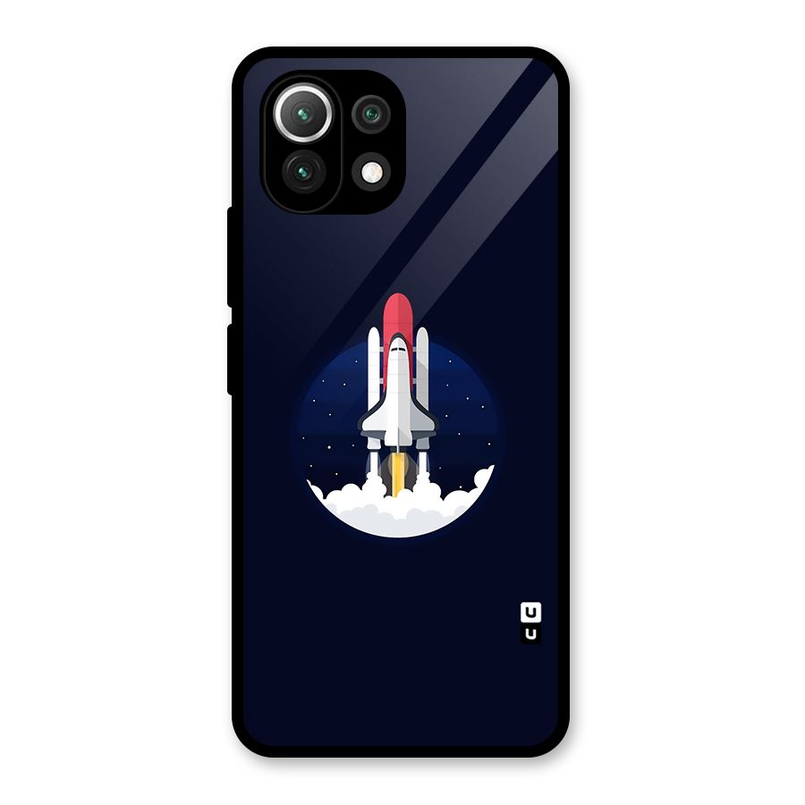 Space Rocket Minimal Glass Back Case for Mi 11 Lite NE 5G