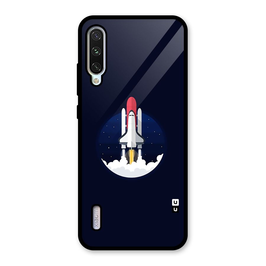 Space Rocket Minimal Glass Back Case for Mi A3