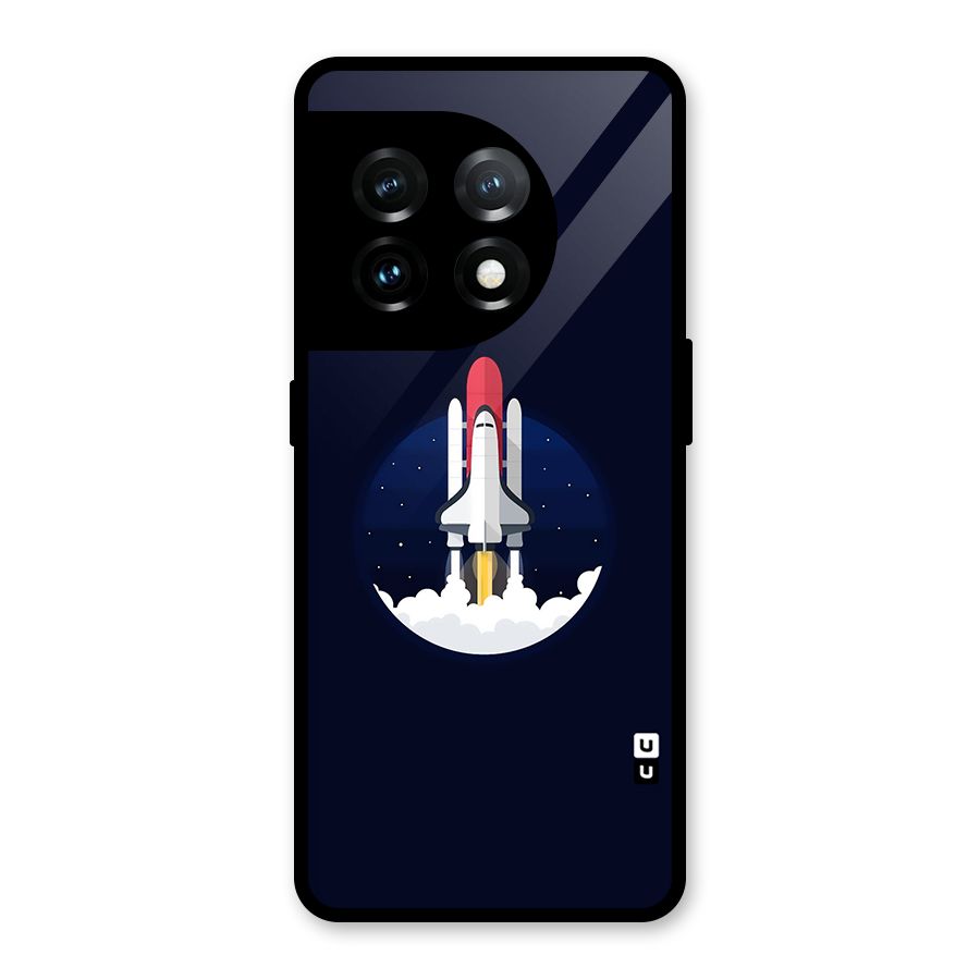 Space Rocket Minimal Glass Back Case for OnePlus 11