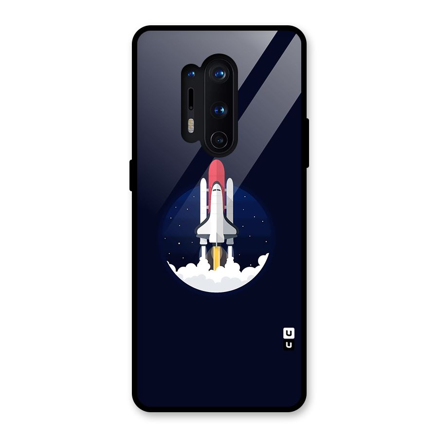 Space Rocket Minimal Glass Back Case for OnePlus 8 Pro