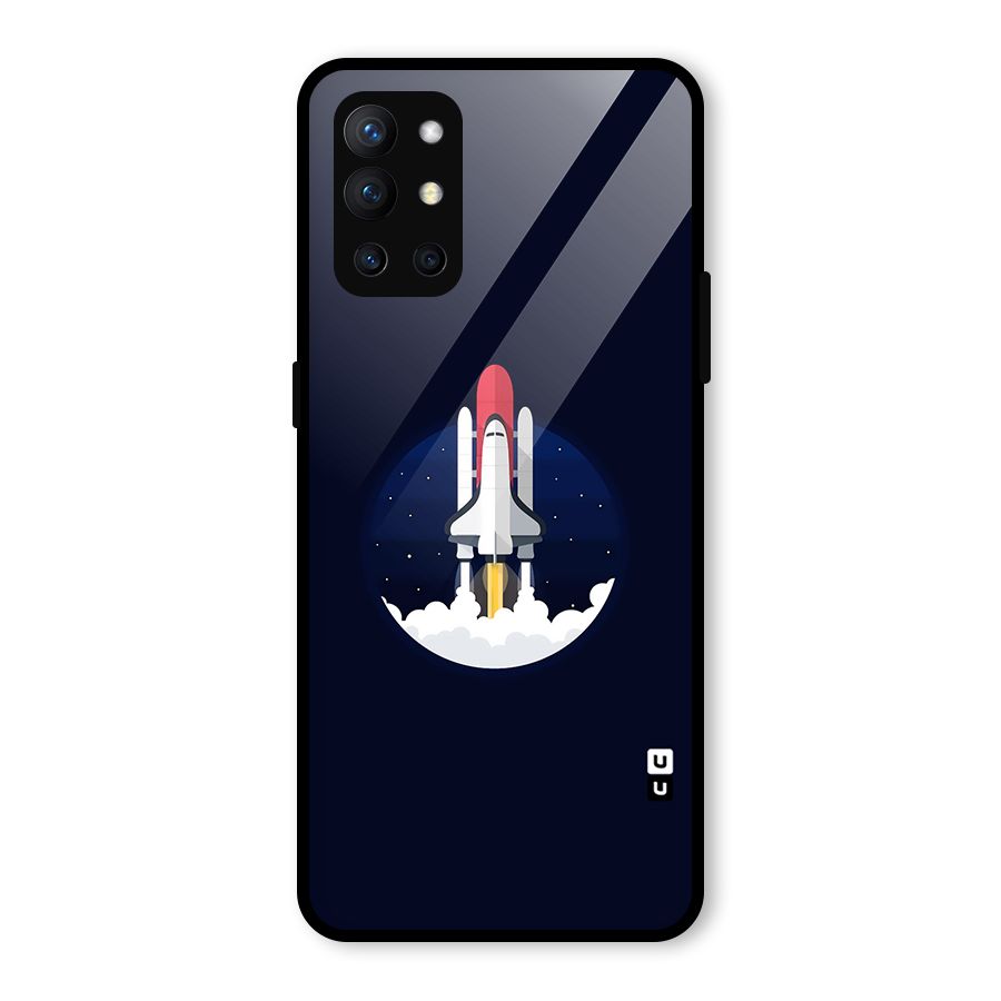 Space Rocket Minimal Glass Back Case for OnePlus 9R
