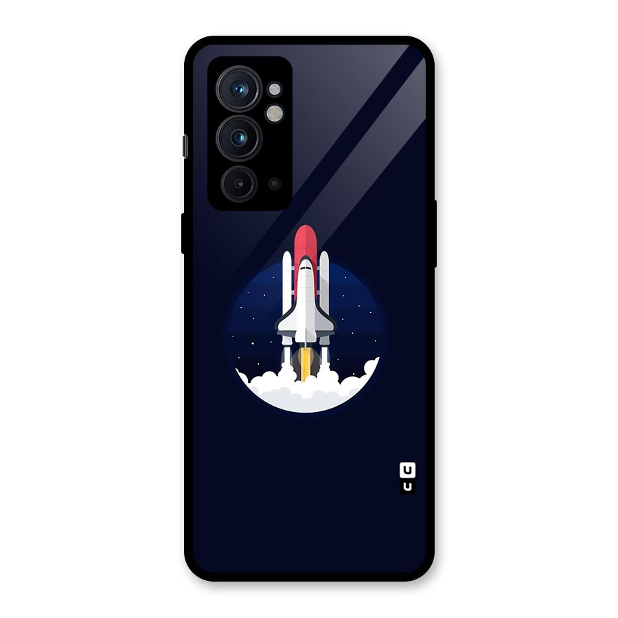 Space Rocket Minimal Glass Back Case for OnePlus 9RT 5G