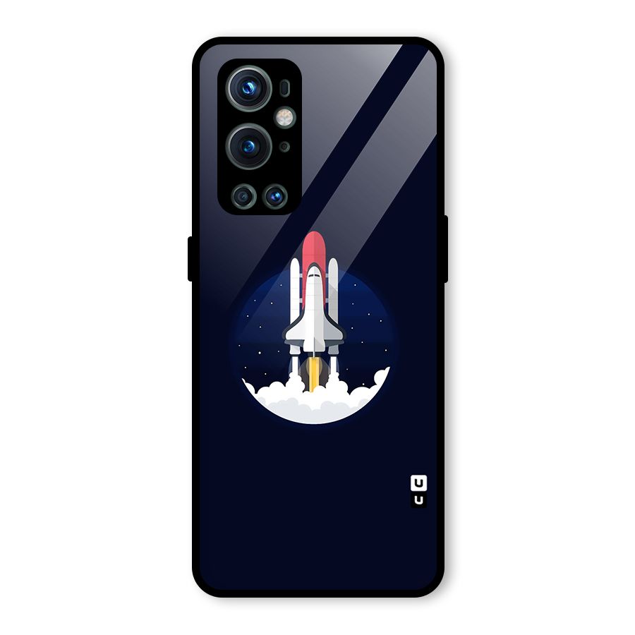 Space Rocket Minimal Glass Back Case for OnePlus 9 Pro