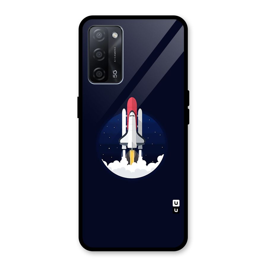 Space Rocket Minimal Glass Back Case for Oppo A53s 5G