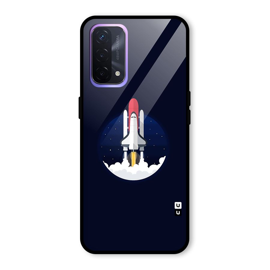 Space Rocket Minimal Glass Back Case for Oppo A74 5G