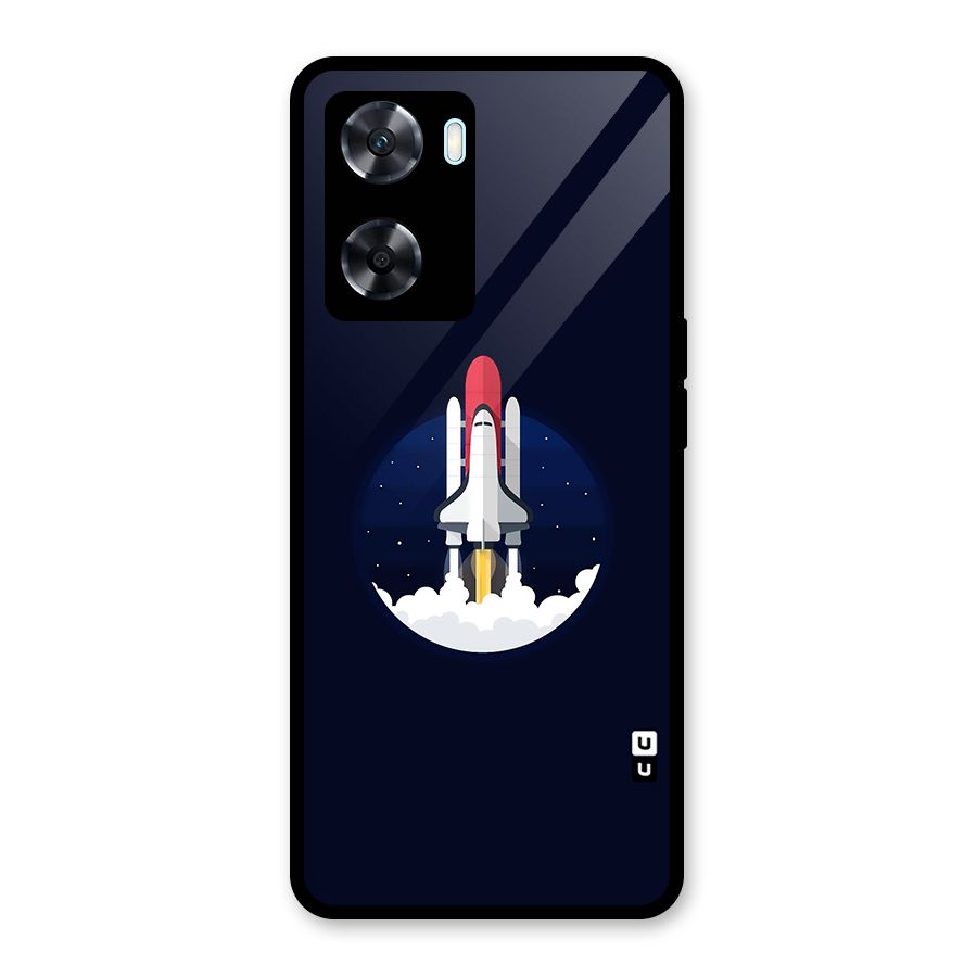 Space Rocket Minimal Glass Back Case for Oppo A77