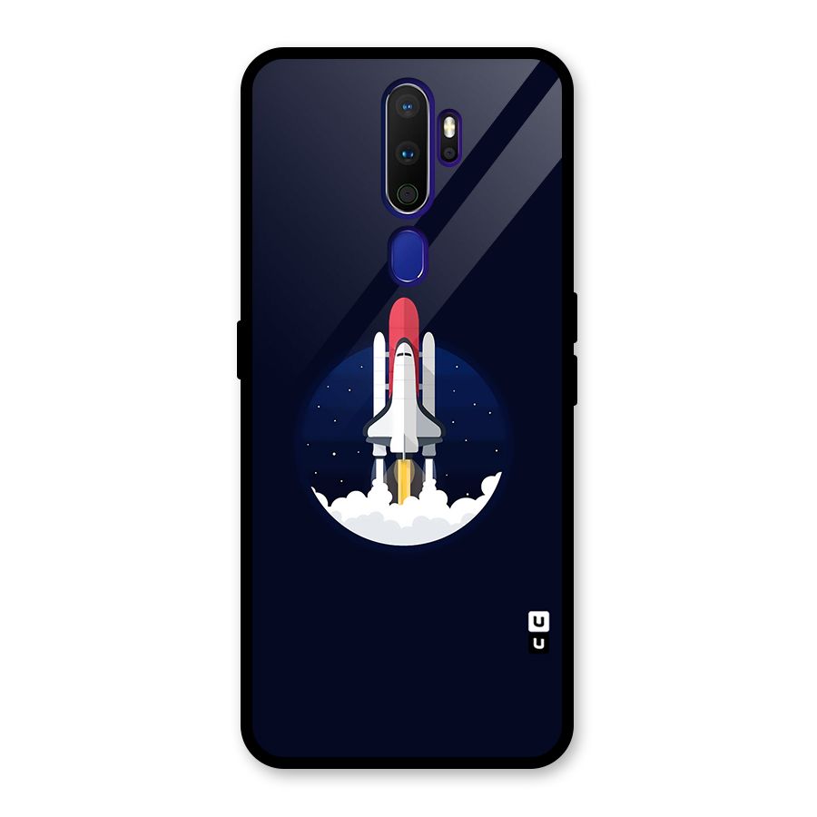 Space Rocket Minimal Glass Back Case for Oppo A9 (2020)