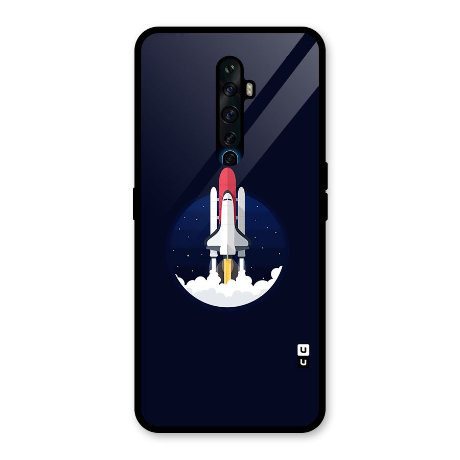 Space Rocket Minimal Glass Back Case for Oppo Reno2 F