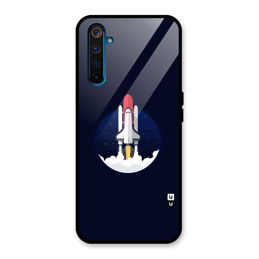 Space Rocket Minimal Glass Back Case for Realme 6 Pro