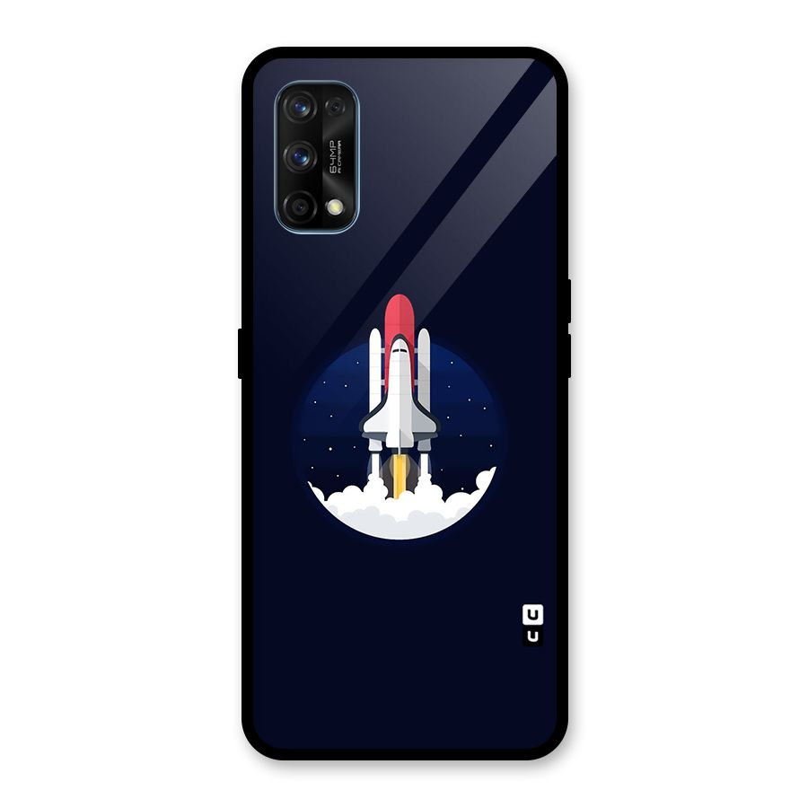 Space Rocket Minimal Glass Back Case for Realme 7 Pro