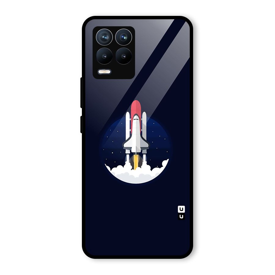Space Rocket Minimal Glass Back Case for Realme 8 Pro
