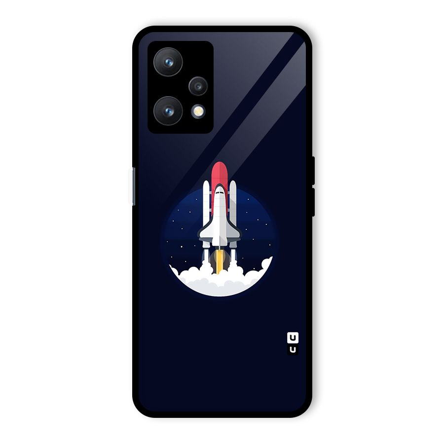 Space Rocket Minimal Glass Back Case for Realme 9 Pro 5G