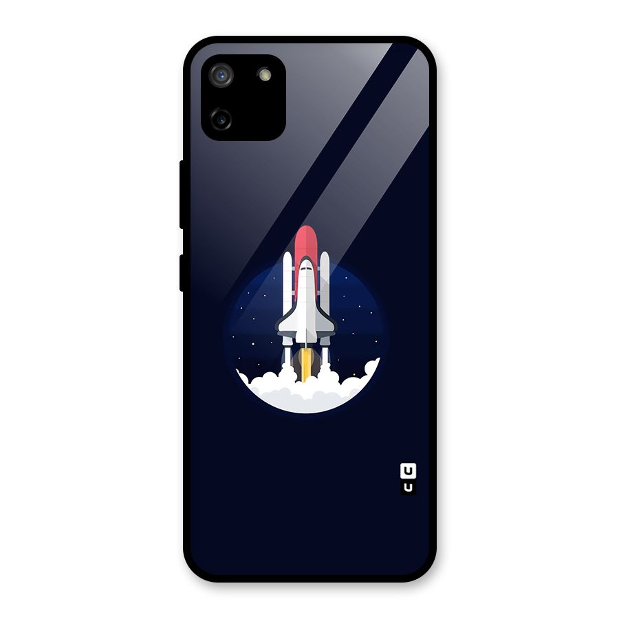 Space Rocket Minimal Glass Back Case for Realme C11