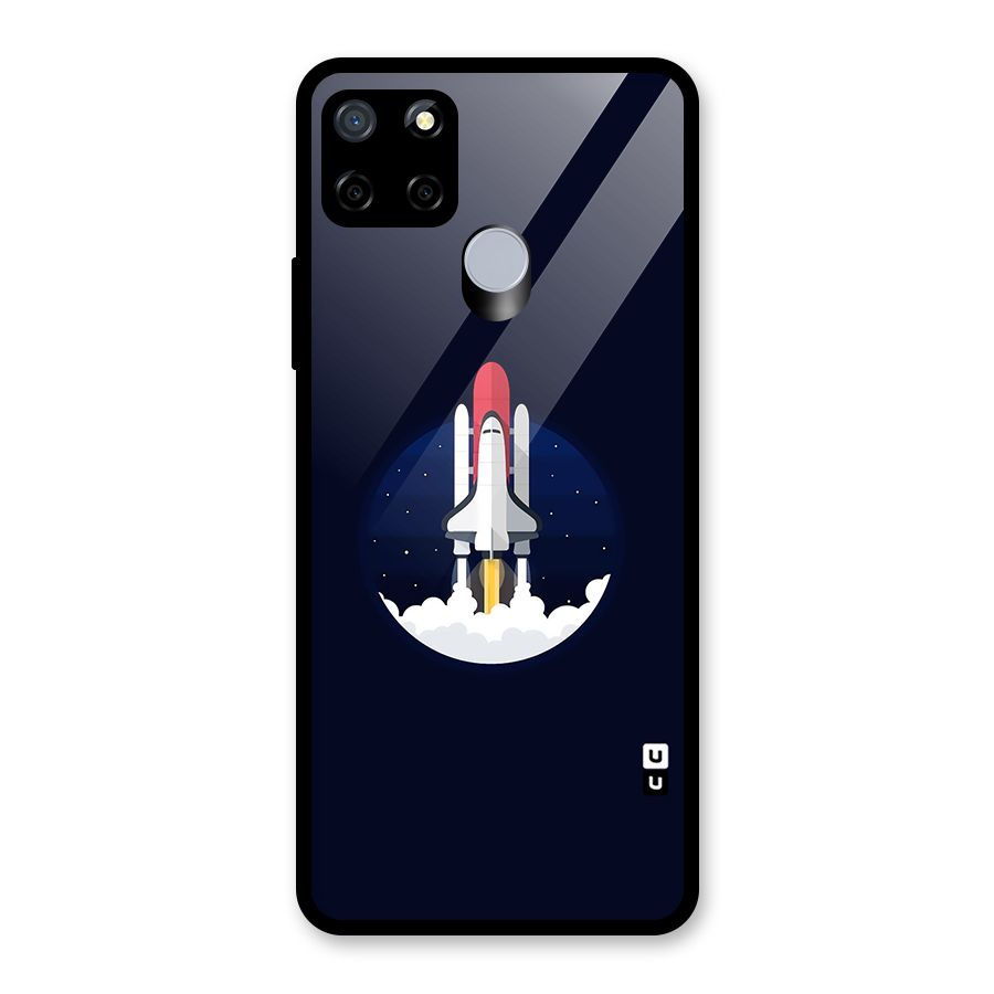 Space Rocket Minimal Glass Back Case for Realme C12