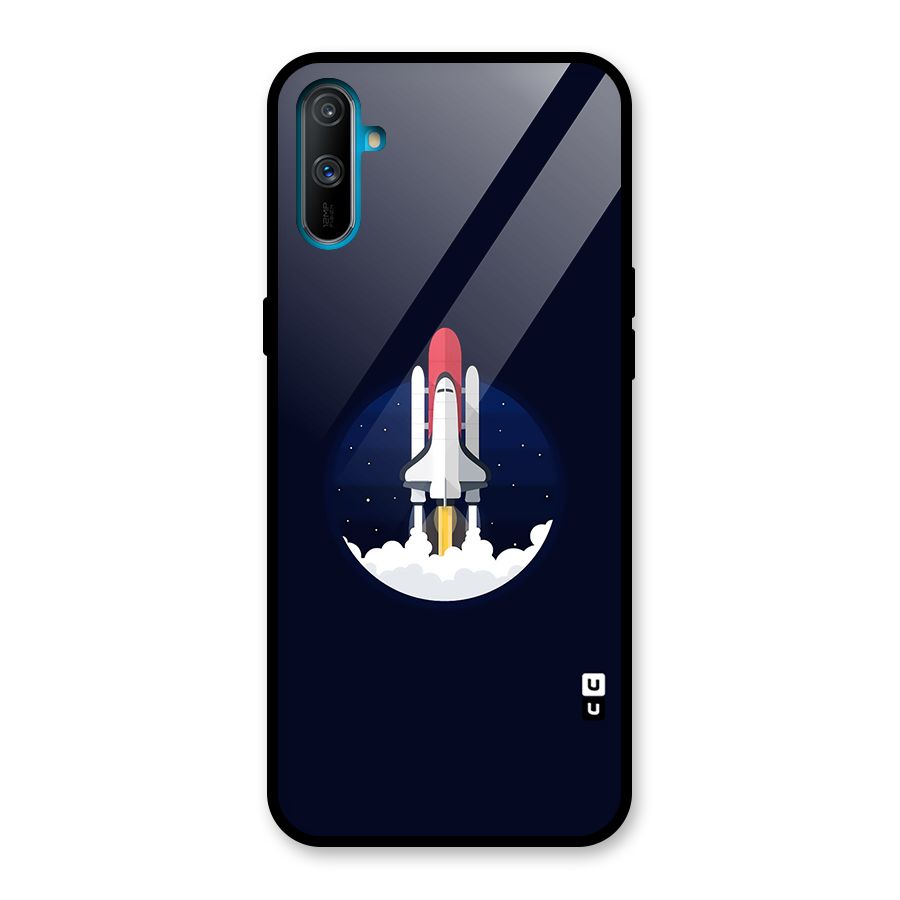 Space Rocket Minimal Glass Back Case for Realme C3