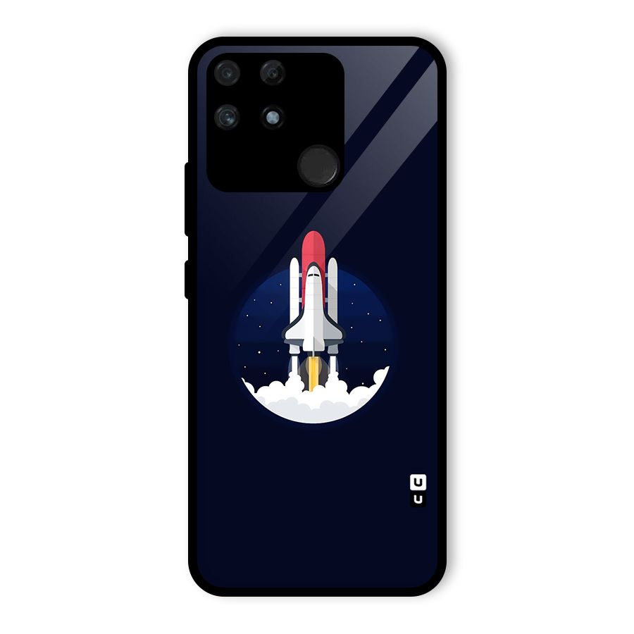 Space Rocket Minimal Glass Back Case for Realme Narzo 50A