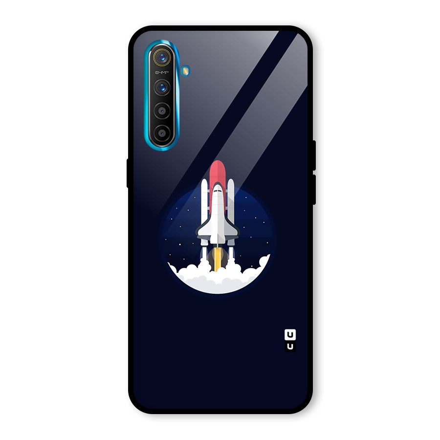 Space Rocket Minimal Glass Back Case for Realme X2
