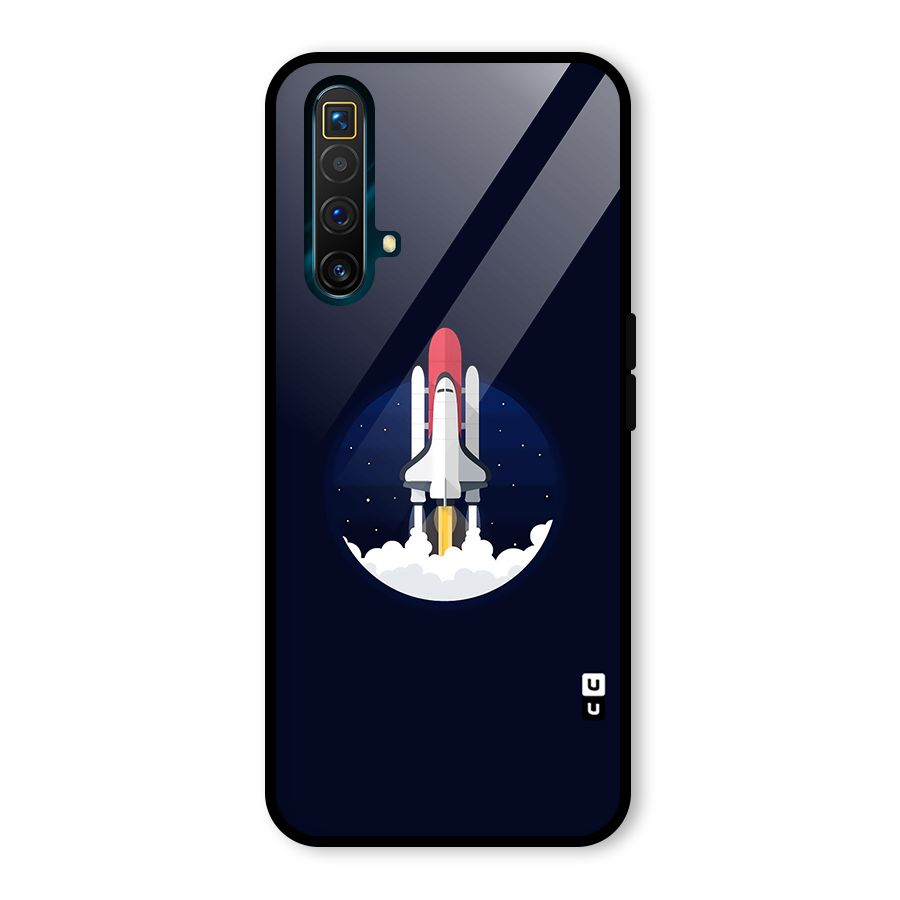 Space Rocket Minimal Glass Back Case for Realme X3