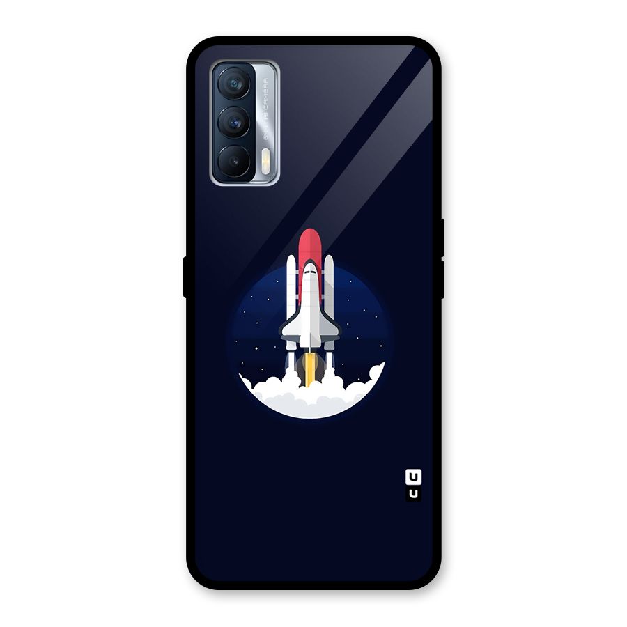 Space Rocket Minimal Glass Back Case for Realme X7