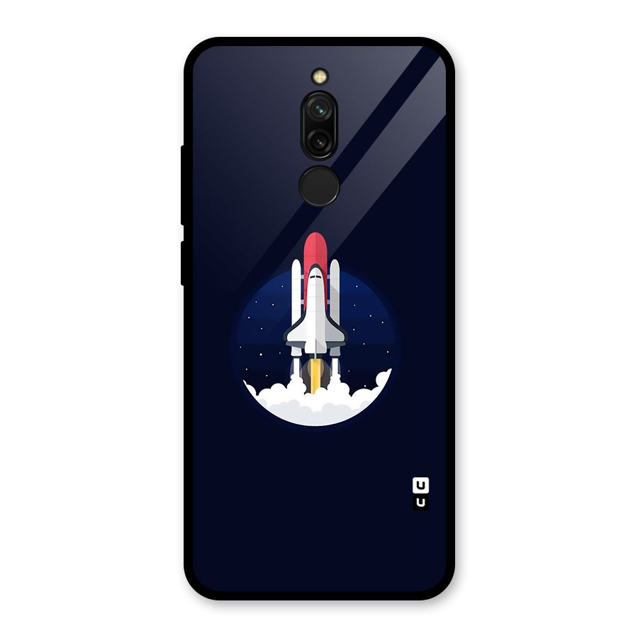 Space Rocket Minimal Glass Back Case for Redmi 8