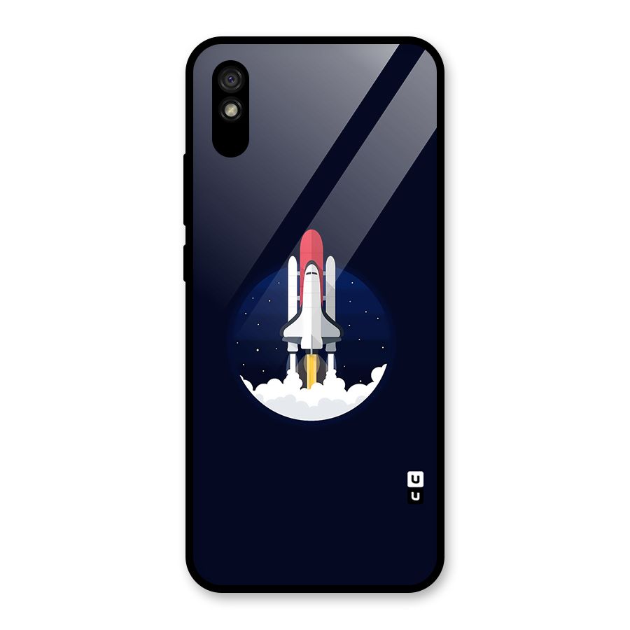 Space Rocket Minimal Glass Back Case for Redmi 9i