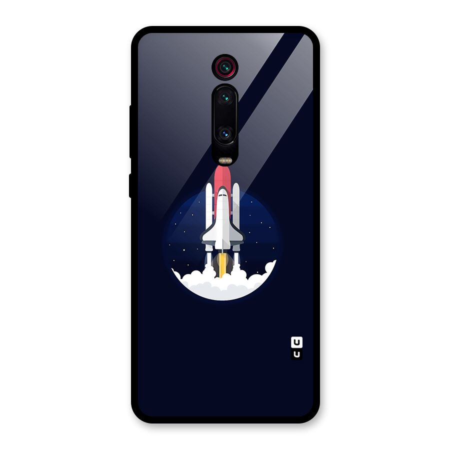 Space Rocket Minimal Glass Back Case for Redmi K20 Pro