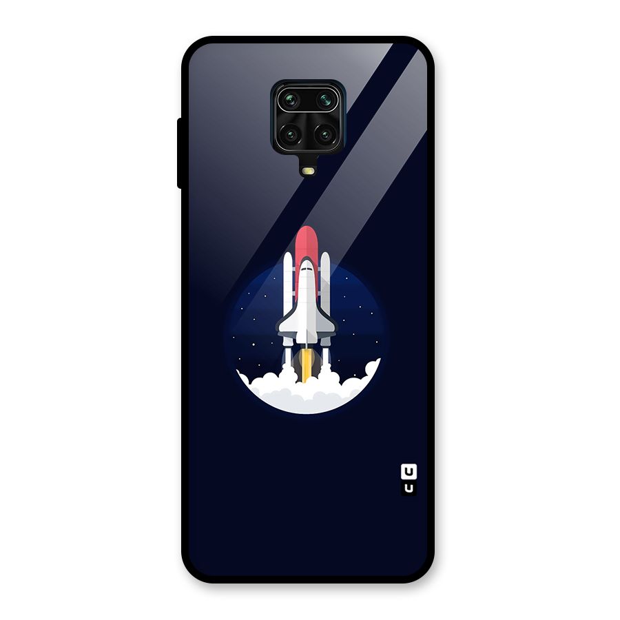 Space Rocket Minimal Glass Back Case for Redmi Note 10 Lite