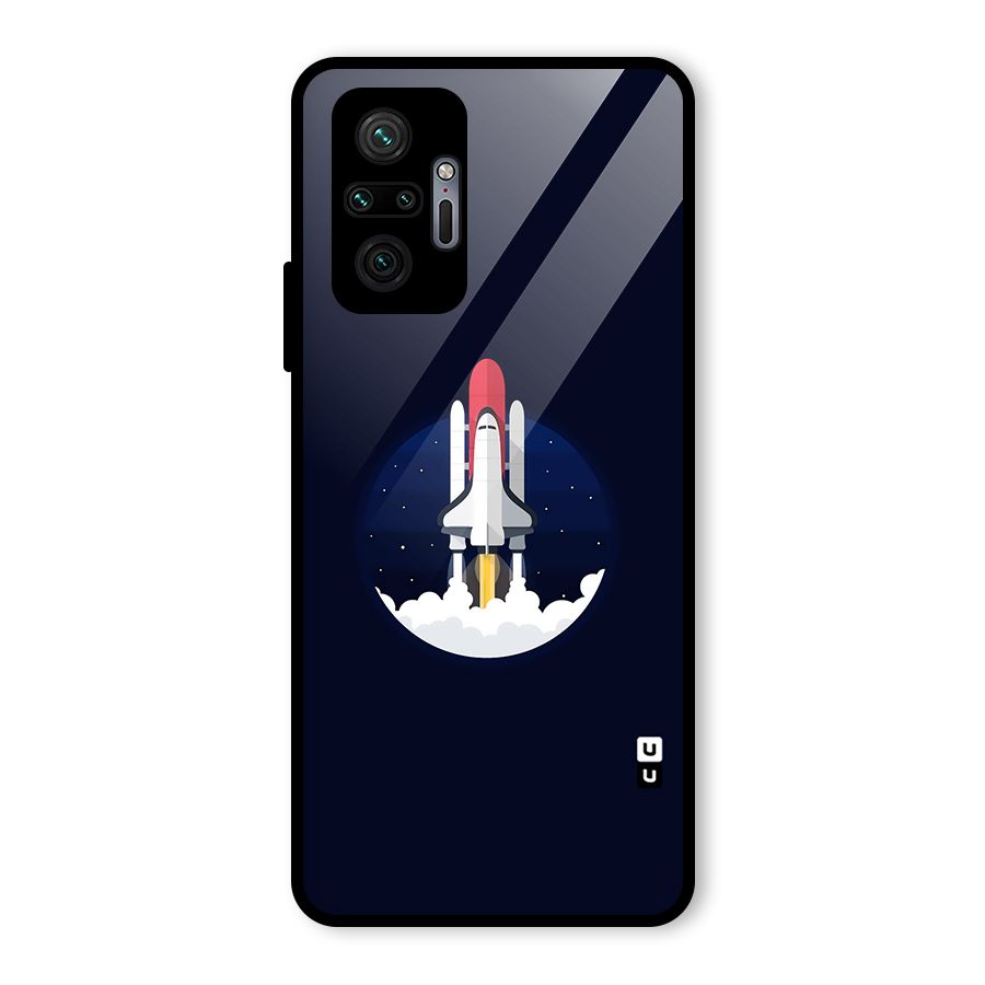 Space Rocket Minimal Glass Back Case for Redmi Note 10 Pro