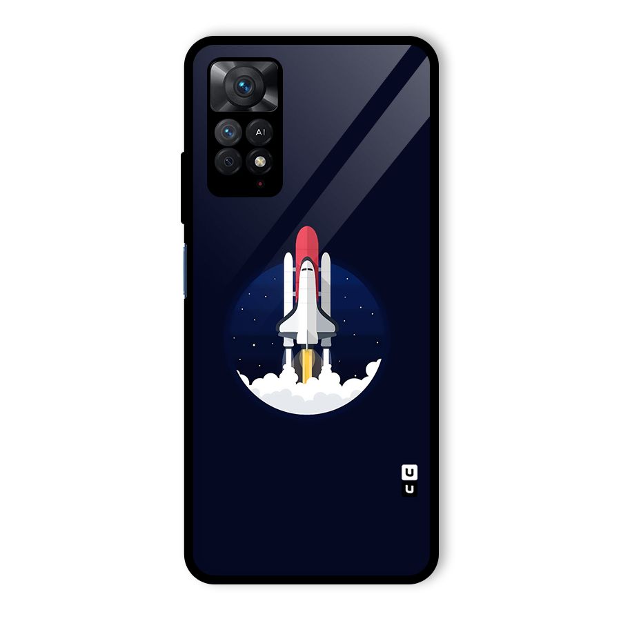 Space Rocket Minimal Glass Back Case for Redmi Note 11 Pro Plus 5G