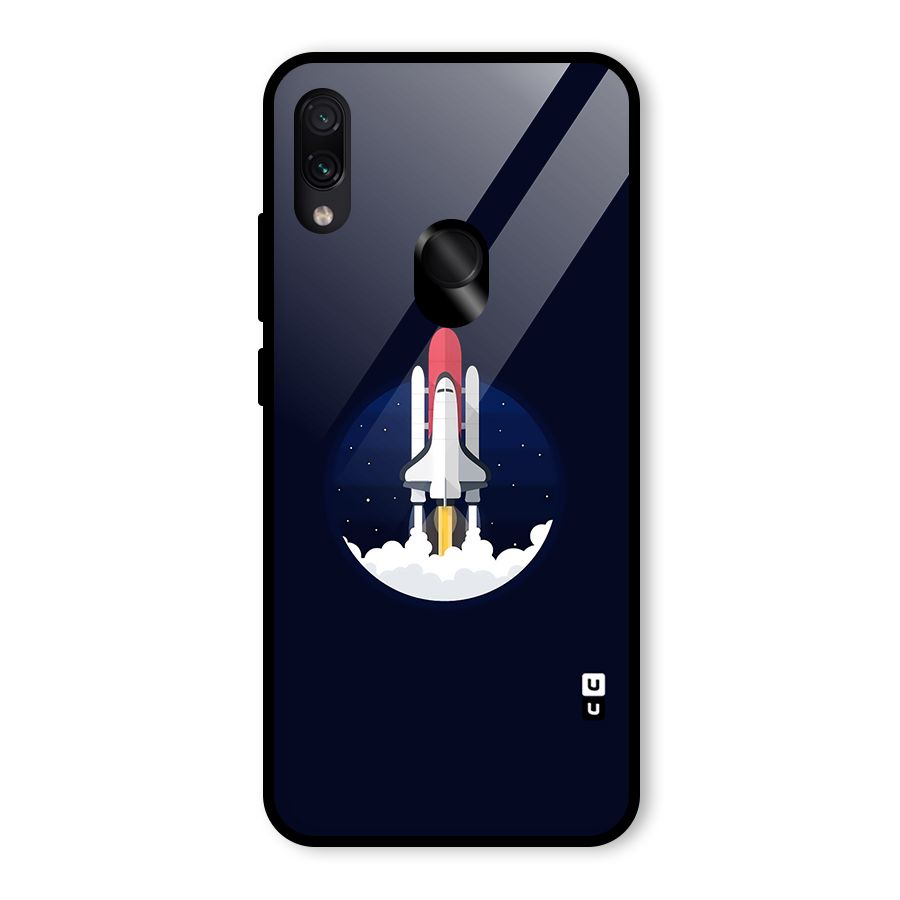 Space Rocket Minimal Glass Back Case for Redmi Note 7 Pro