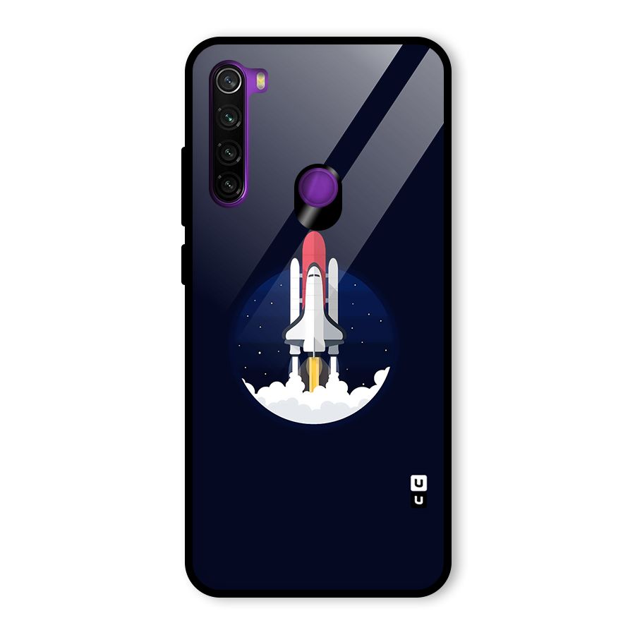 Space Rocket Minimal Glass Back Case for Redmi Note 8