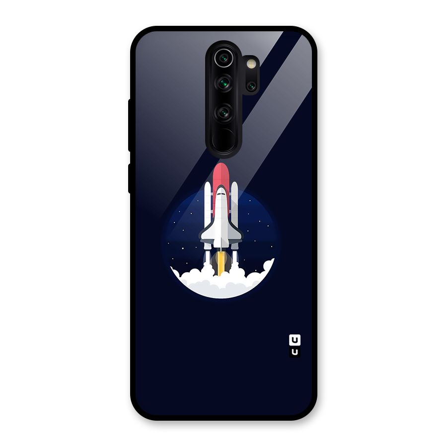 Space Rocket Minimal Glass Back Case for Redmi Note 8 Pro