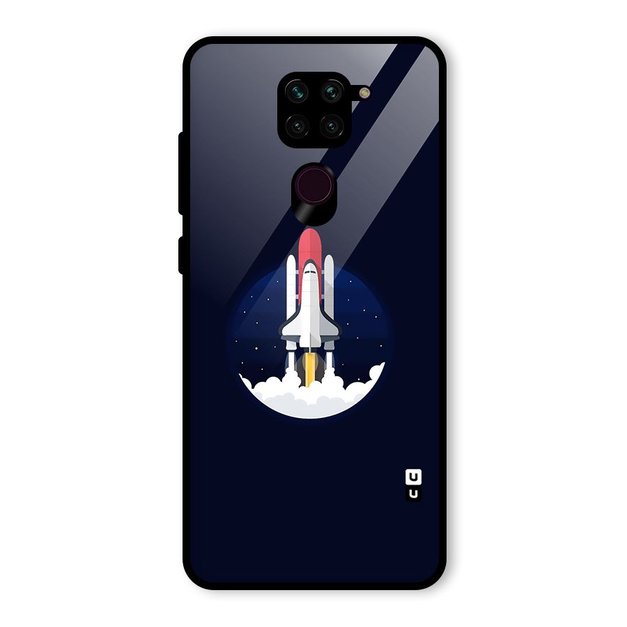 Space Rocket Minimal Glass Back Case for Redmi Note 9