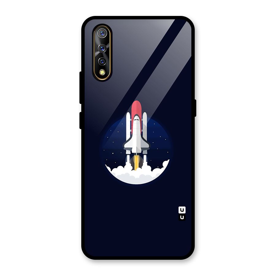 Space Rocket Minimal Glass Back Case for Vivo S1