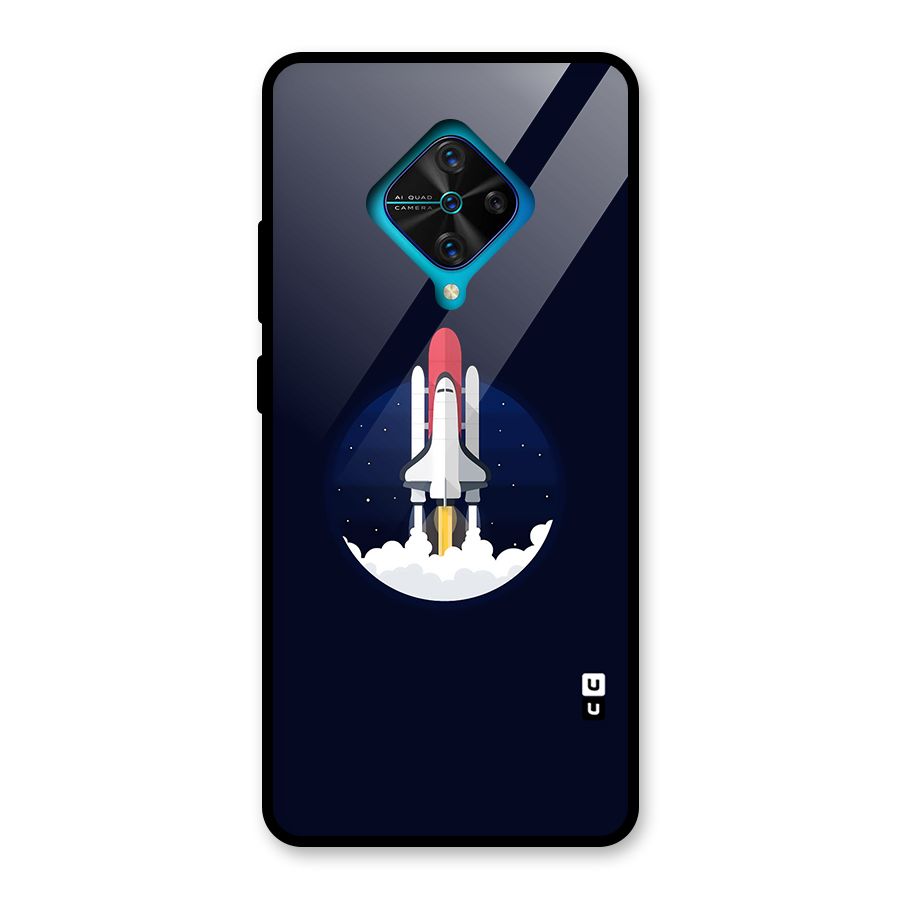Space Rocket Minimal Glass Back Case for Vivo S1 Pro