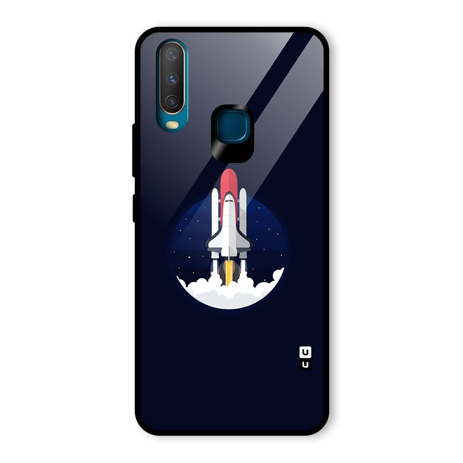 Space Rocket Minimal Glass Back Case for Vivo U10
