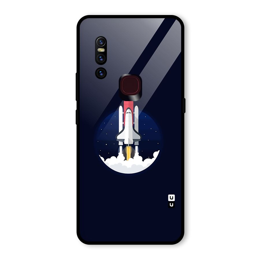 Space Rocket Minimal Glass Back Case for Vivo V15