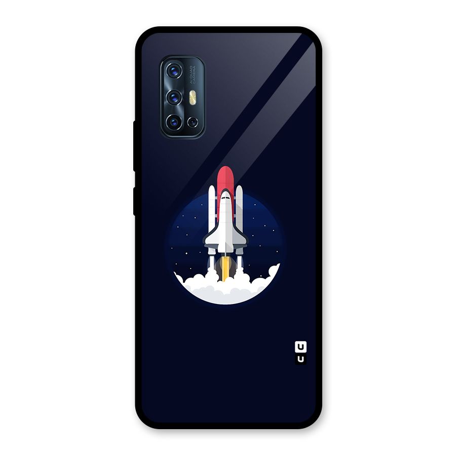 Space Rocket Minimal Glass Back Case for Vivo V17