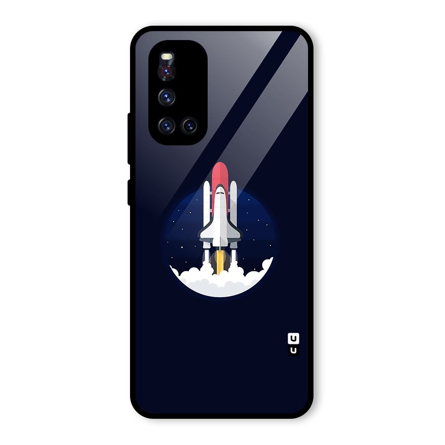 Space Rocket Minimal Glass Back Case for Vivo V19