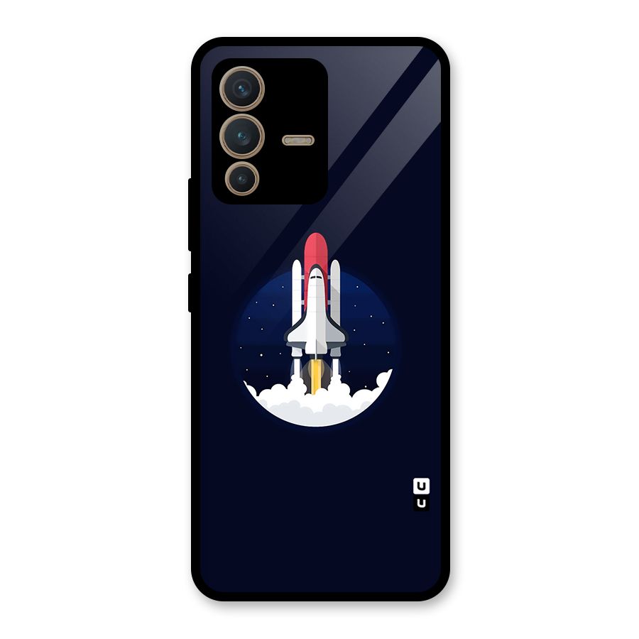 Space Rocket Minimal Glass Back Case for Vivo V23 5G