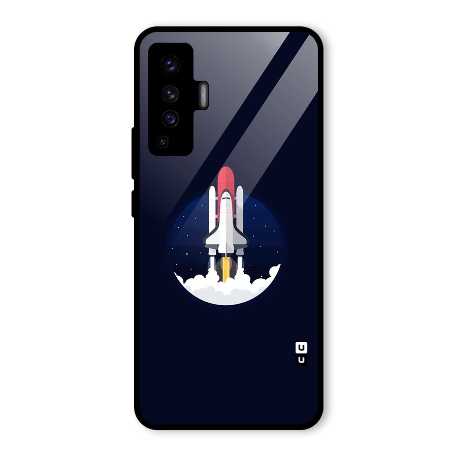 Space Rocket Minimal Glass Back Case for Vivo X50