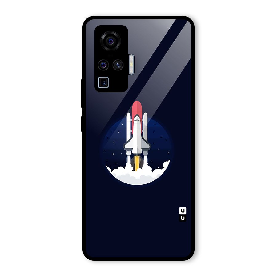 Space Rocket Minimal Glass Back Case for Vivo X50 Pro