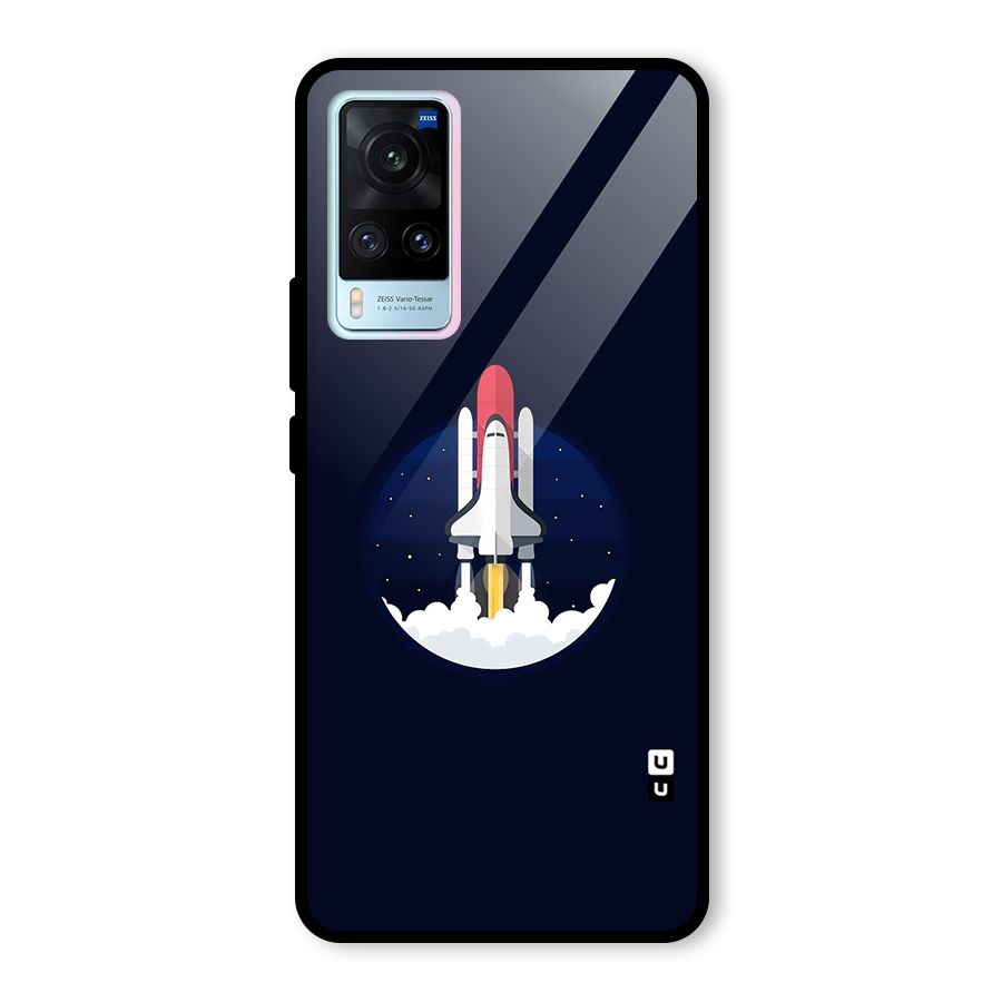 Space Rocket Minimal Glass Back Case for Vivo X60