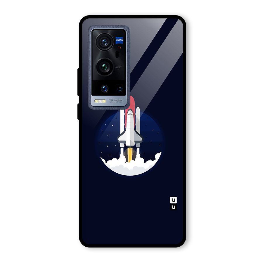 Space Rocket Minimal Glass Back Case for Vivo X60 Pro Plus