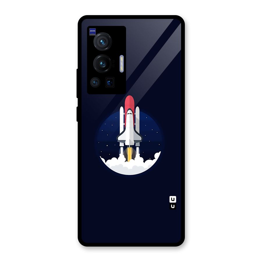 Space Rocket Minimal Glass Back Case for Vivo X70 Pro