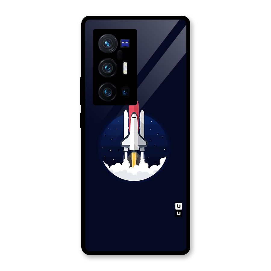 Space Rocket Minimal Glass Back Case for Vivo X70 Pro Plus